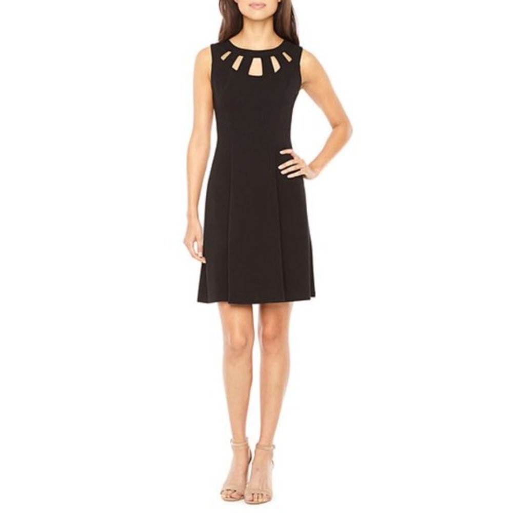 Alyx black fit & flare dress with cut-out neck detail. Size 12.